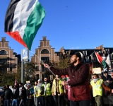 パレスチナ支援の大規模デモ行進がブリュッセルで開催される